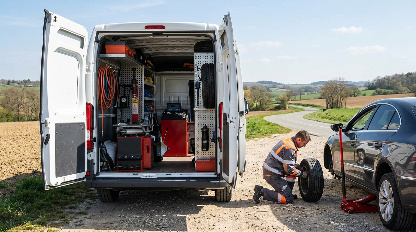 Fourgon atelier et intervention en extérieur